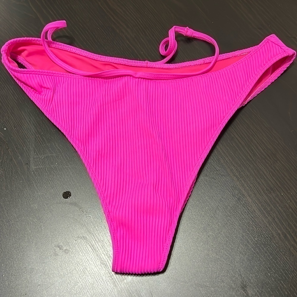 LA hearts hot pink ribbed bikini bottoms
